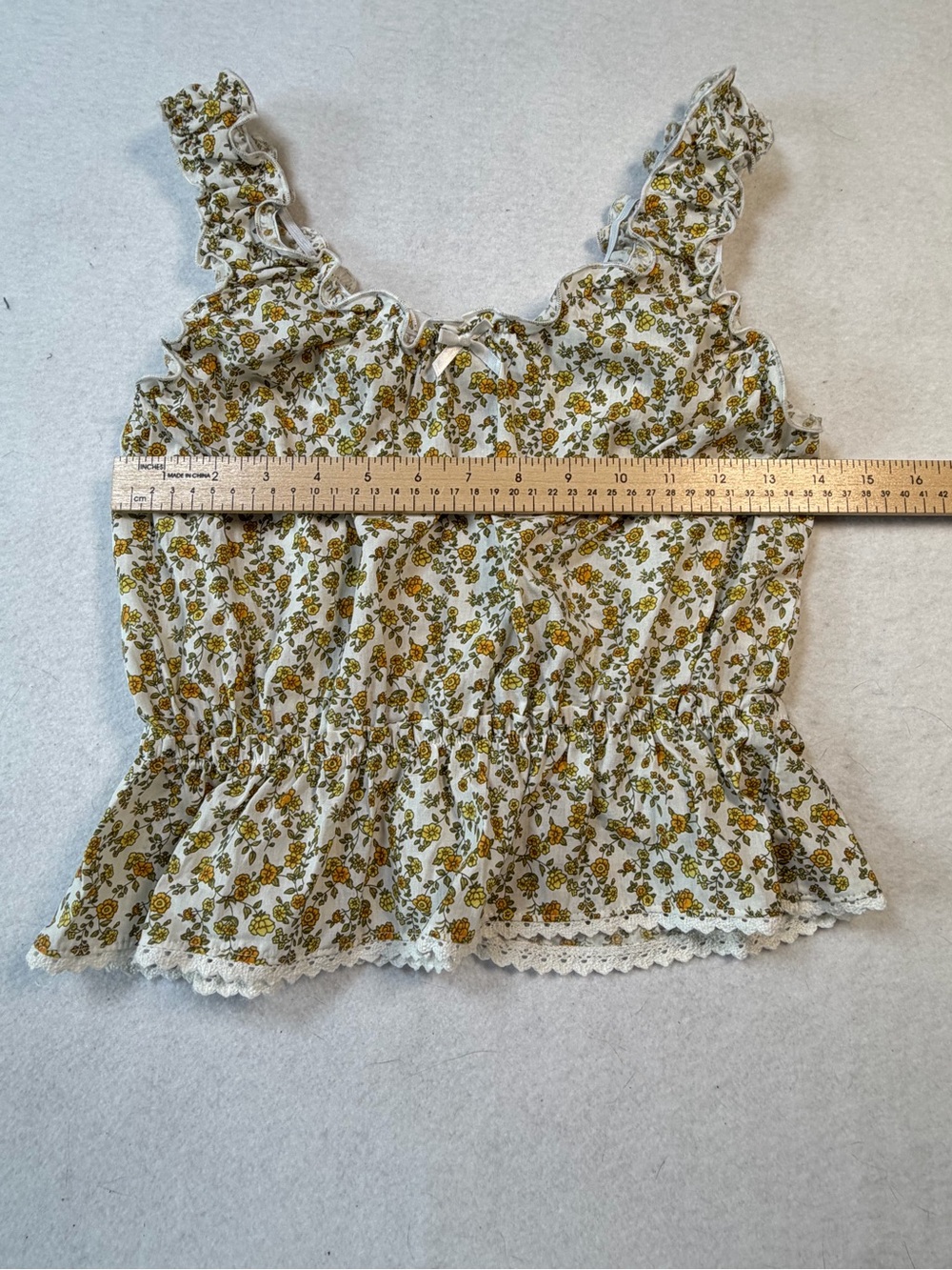 Floral Ruffle Top, Small, NWOT, Cottagecore Coquette Romantic Ren Faire - Picture 4 of 9